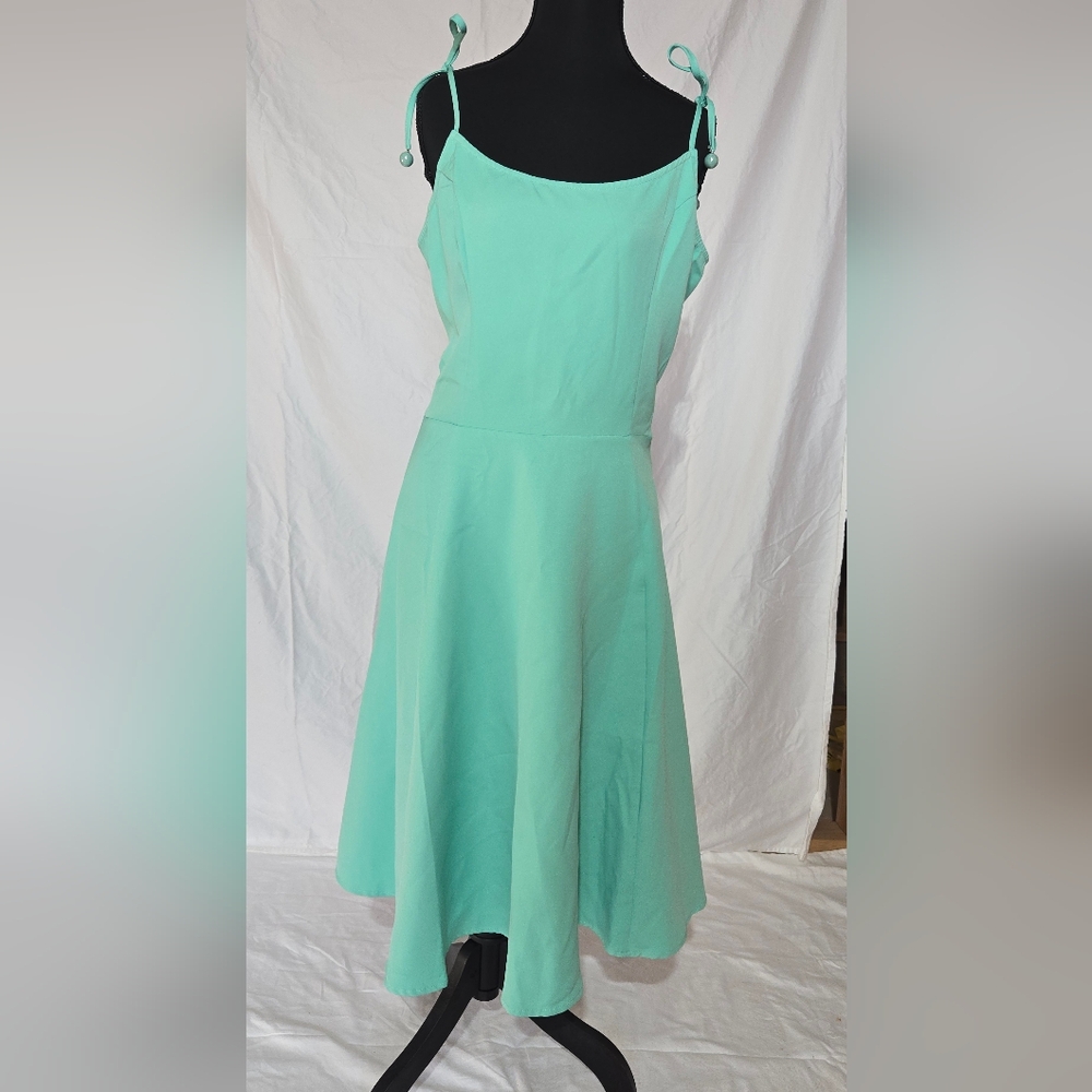 Unique Vintage Bobbie Swing Dress Mint Green - Picture 4 of 4